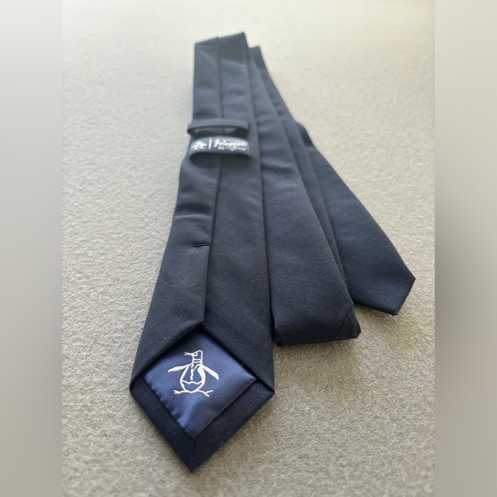 Mens Original Penguin by Munsingwear Neck Tie Polyester Blend Navy Blue